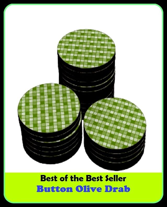Best of the Best Sellers Button Olive Drab (toggle, hook, catch, clasp, push, release, stud, toggle, hook, icon )