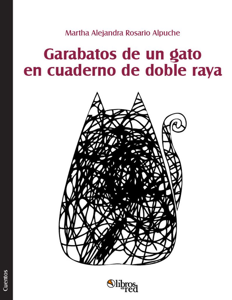 Garabatos de un gato en cuaderno de doble raya