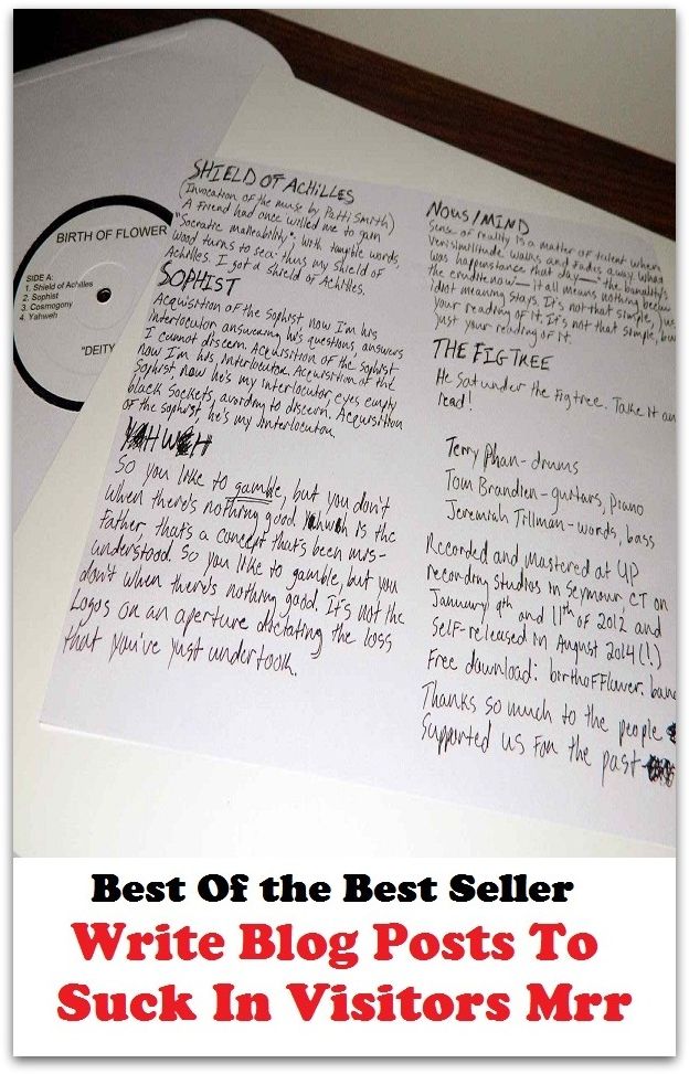 Best of the Best Sellers Write Blog Posts To Suck In Visitors Mr ( eliminate, extract, suck, expel, remove, banish)