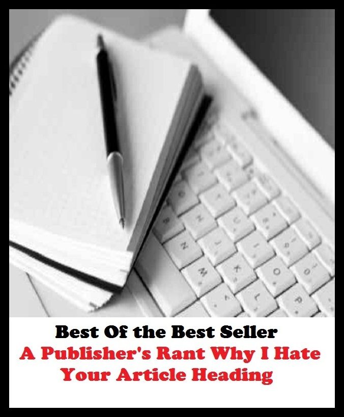 Best of the Best Sellers A Publisher S Rant Why I Hate Your Article He ( action, adjunct, affair, case, cause, portion, respect, scence, status, event)