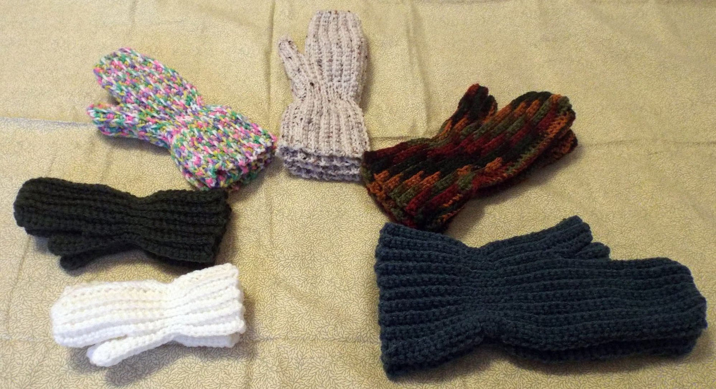 Crochet Mittens Baby To Adult