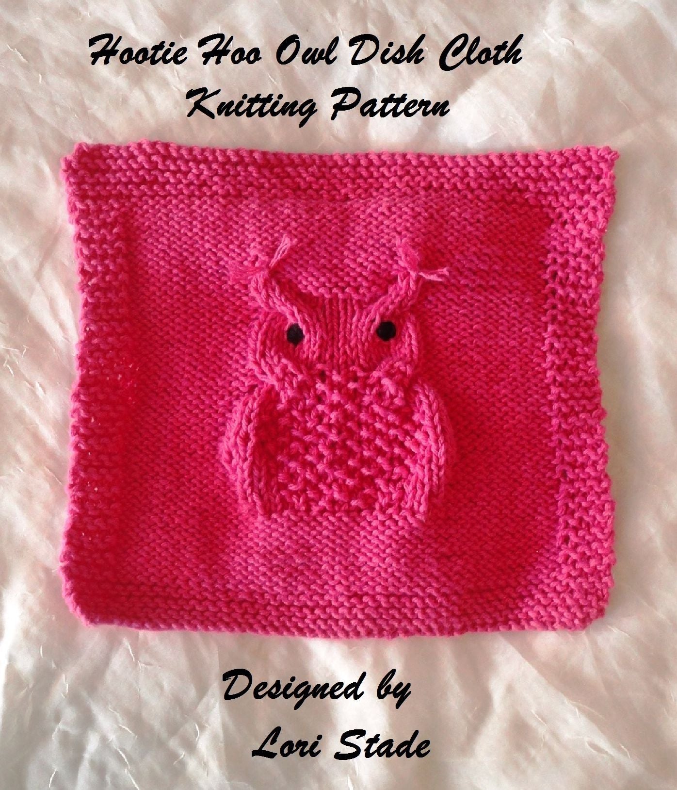 Hootie Hoo Owl Dish Cloth Knitting Pattern