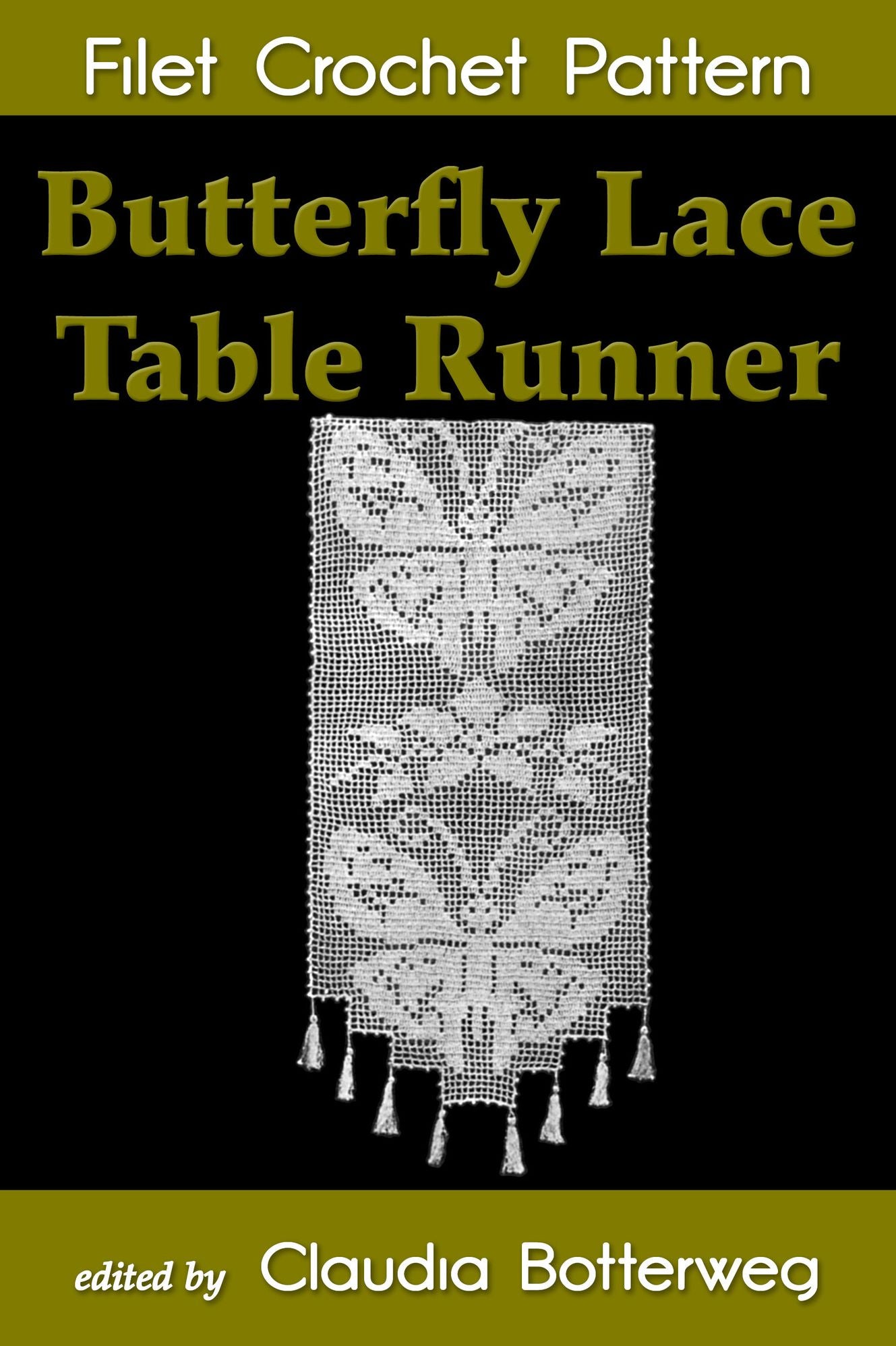 Butterfly Lace Table Runner Filet Crochet Pattern
