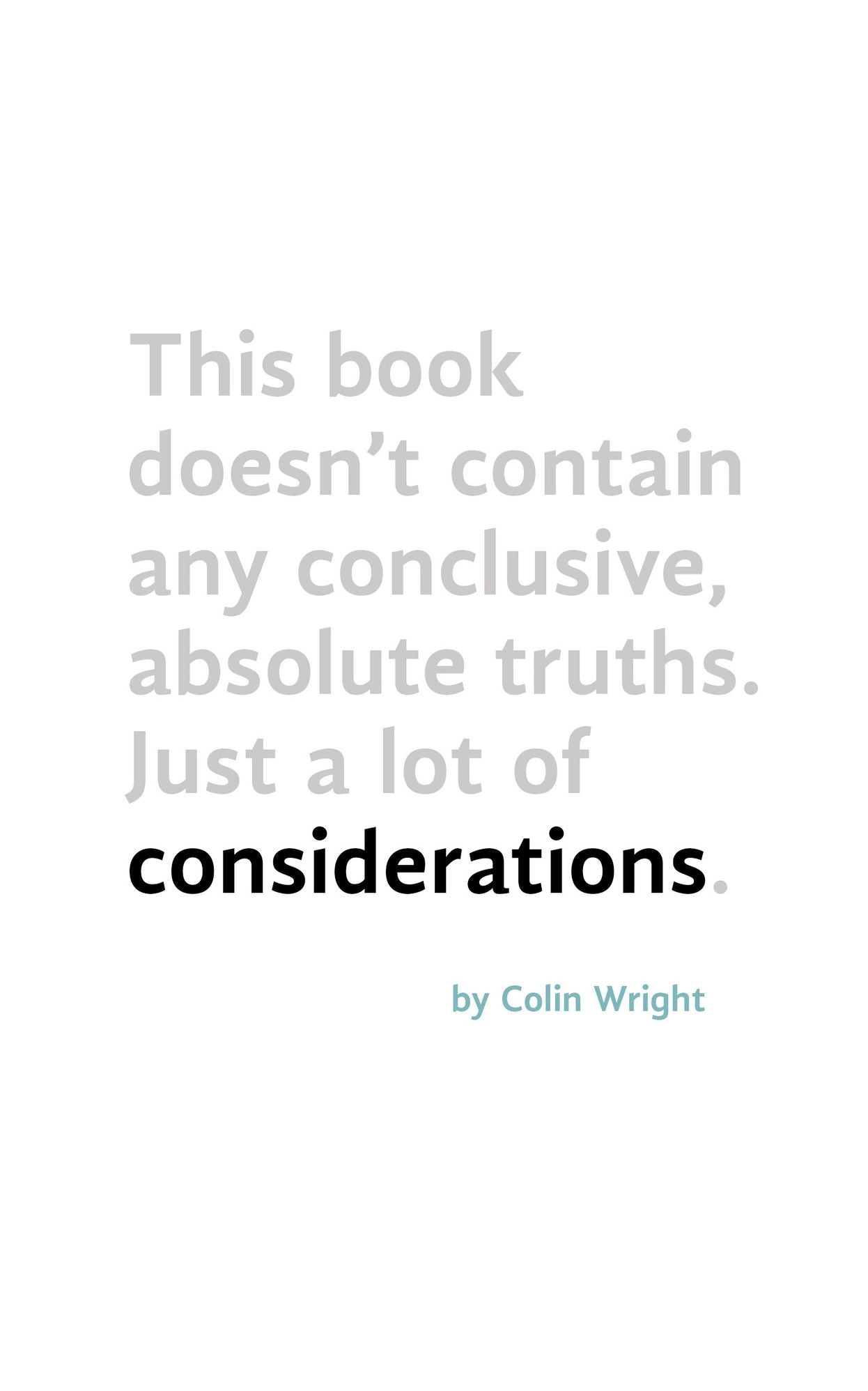 Considerations