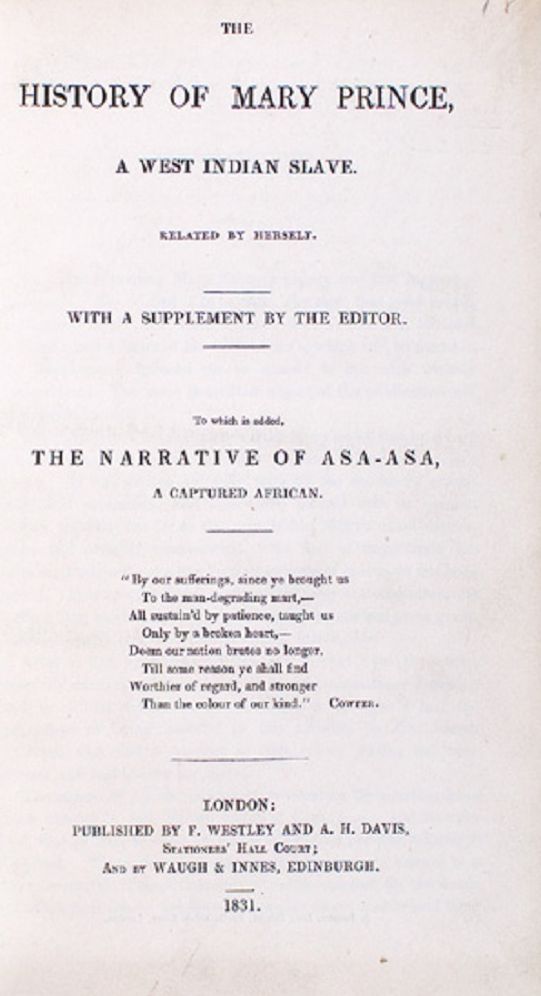 The History of Mary Prince, a West Indian Slave