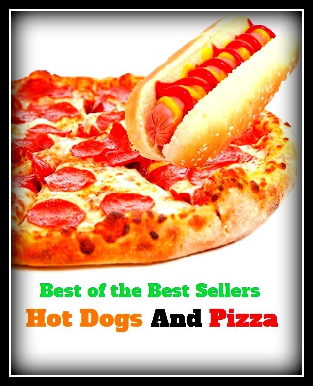 Best of the best sellers Hot Dogs And Pizza ( barbeque, junk Food, little nutritional value, fat, disambiguation, protein, skeletal muscle, pigs, cattle, lambs, sugar, salt, calories, snack foods, gum, candy, sweet desserts, fried fast food, grilling )