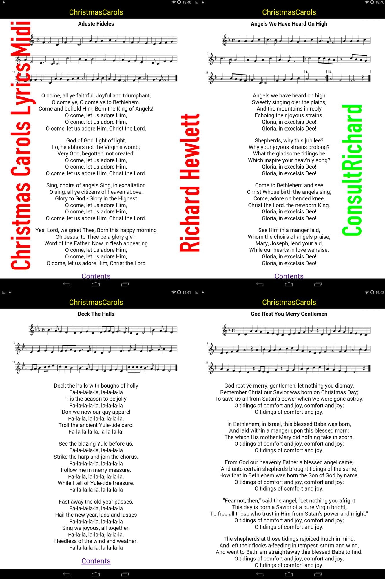 ChristmasCarolsMelodyLyrics