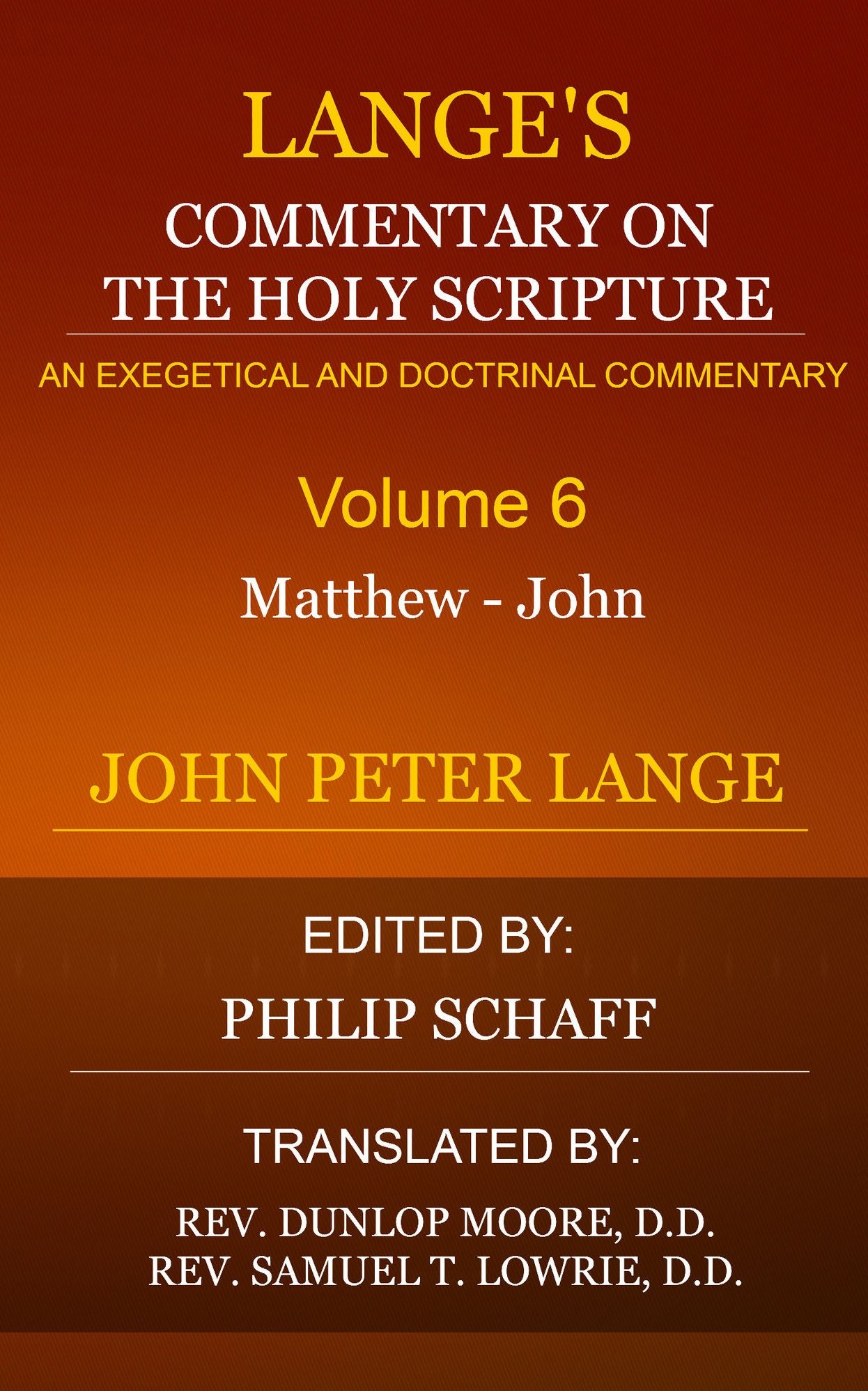 Lange's Commentary, Volume 6
