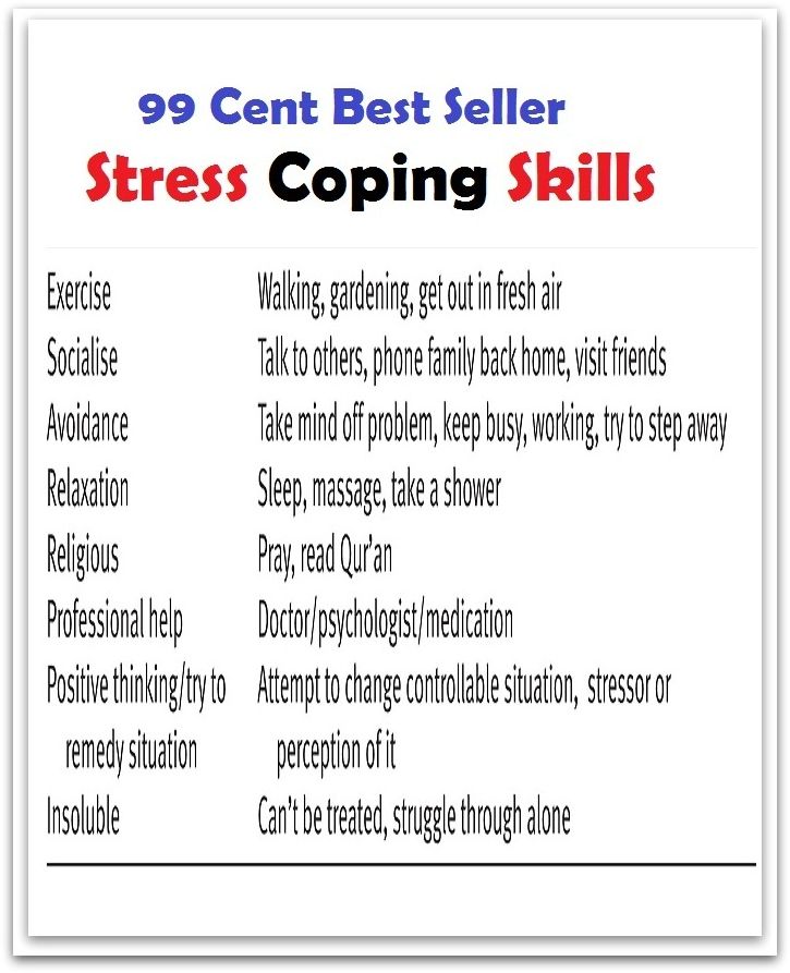 99 Cent Best Seller Stress Coping Skills ( stress, punctuate, strive, tense up, deform, try, sample, essay, filter out, test, try out, sift, reach, sieve, puree, examine, extend, seek, try on )