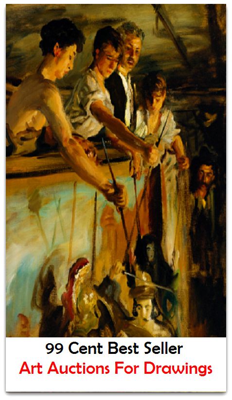 99 Cent best seller Art Auctions For Drawings (sketch, picture, illustration, representation, portrayal, delineation, depiction, rendering, composition, study, diagram, outline, design, plan)