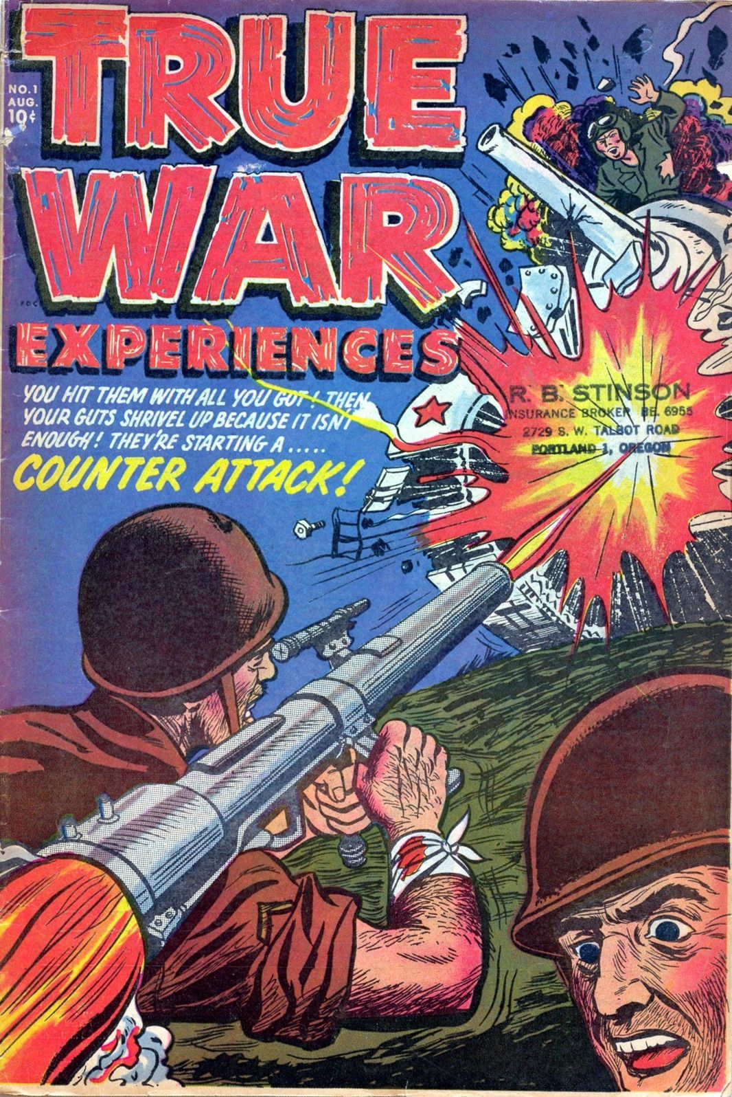 True War Experiences Number 1 War Comic Book
