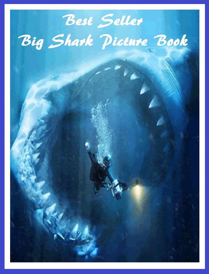 Best Seller Big Shark Picture Book ( Hammer Head , goblin shark , sea, creature, sea world, underwater world, horsesaw fish, wild, forest, beast, animals, Great White, mako, thresher, photo, fish, wildlife, ocean, shark, octopus )