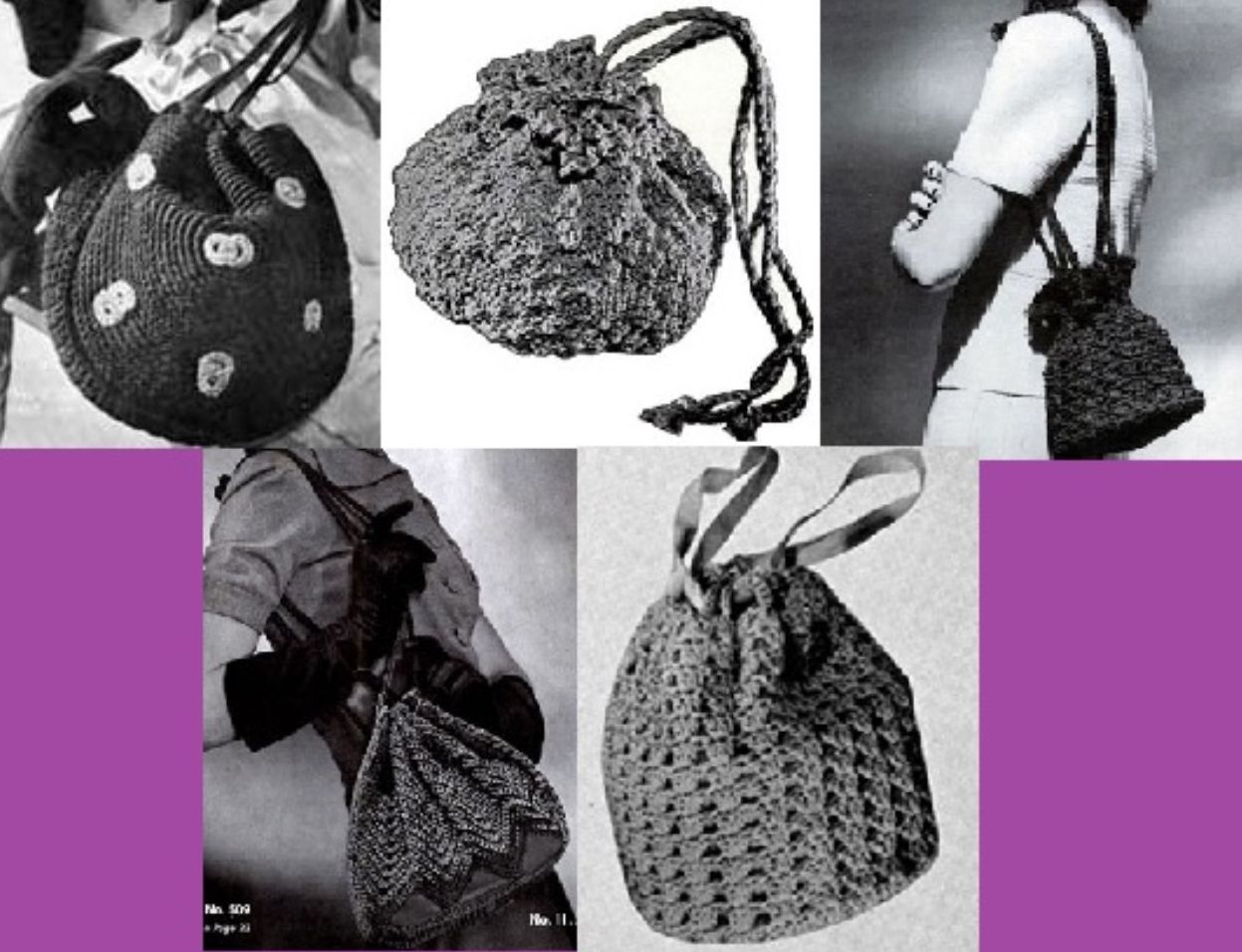 Lazo Vintage femenino bolsos a Crochet ~ cómo un lazo bolso de ganchillo