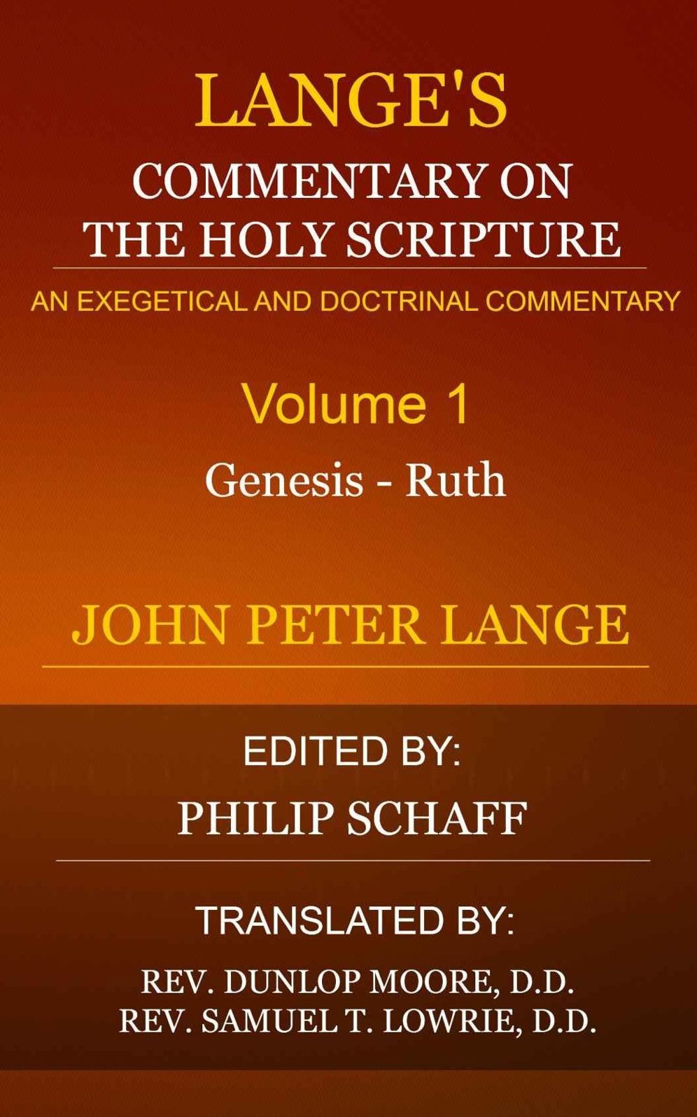 Lange's Commentary, Volume 1