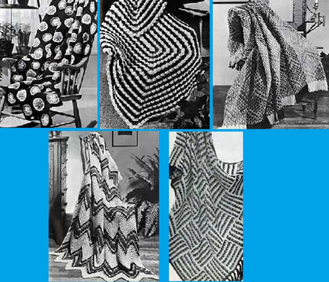 Mas clasicos y Vintage afganos patrones para Crochet ganchillo patrones para los afganos de la reliquia
