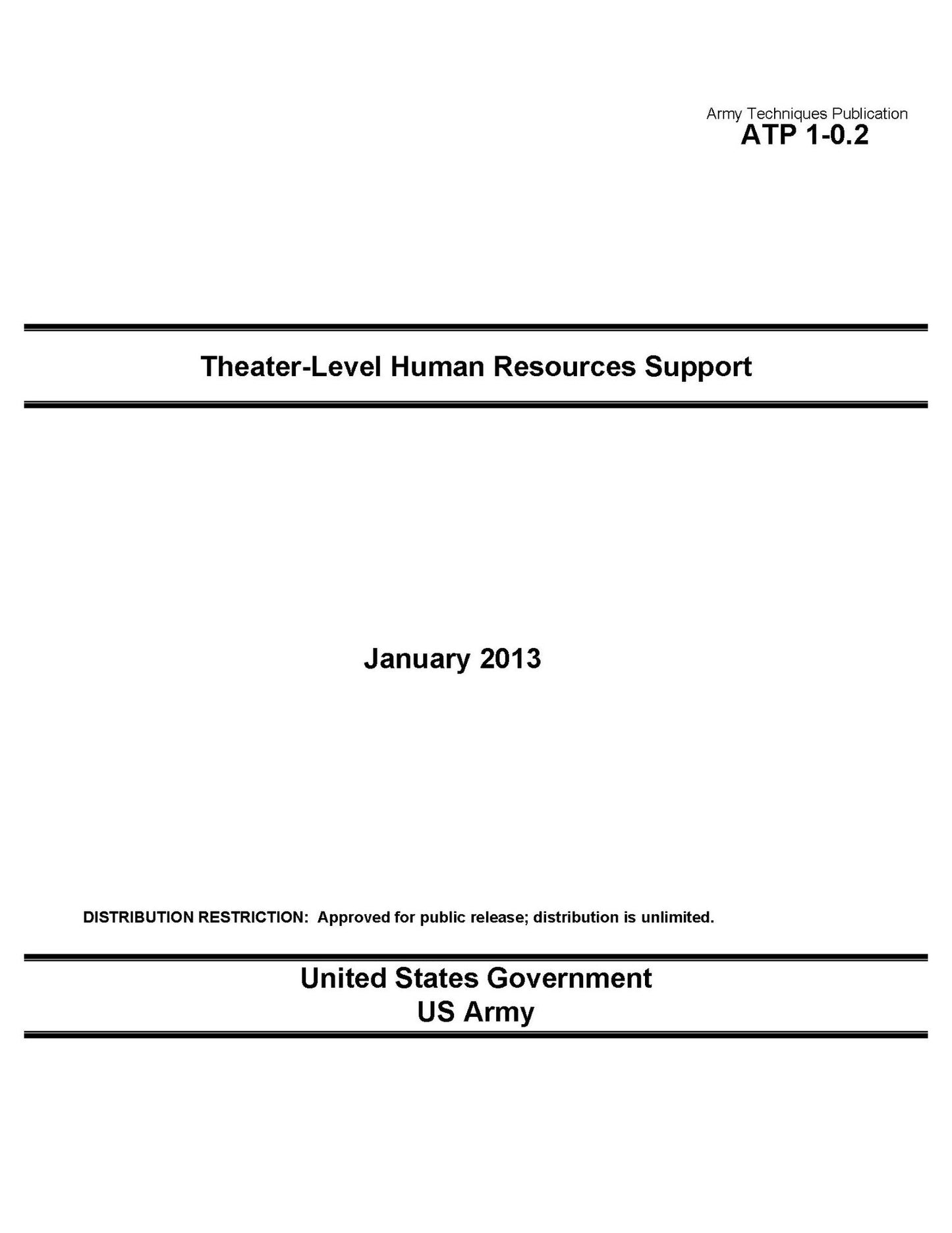 Army Techniques Publication ATP 1-0.2 Theater-Level Human Resources Support January 2013