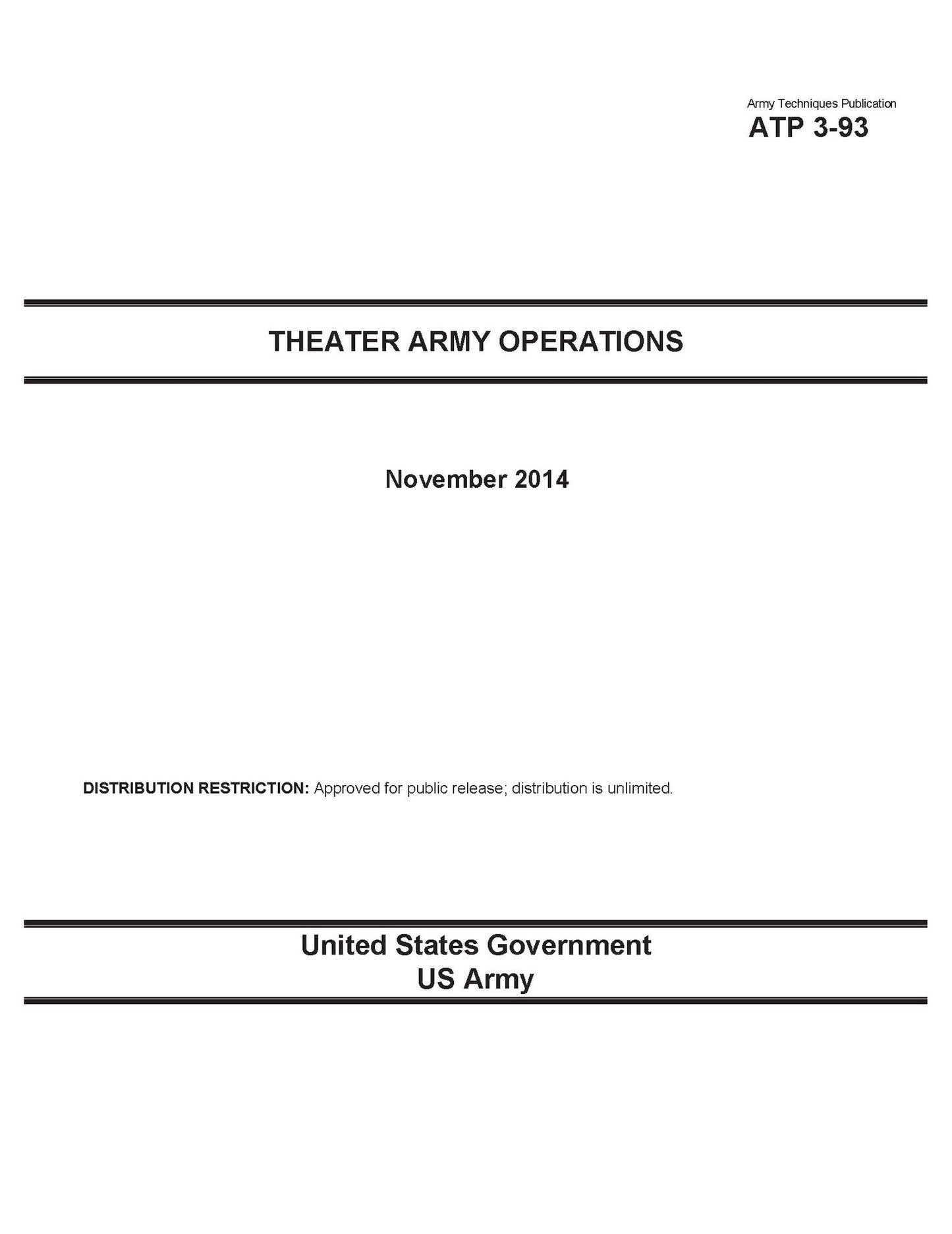 Army Techniques Publication ATP 3-93 Theater Army Operations November 2014