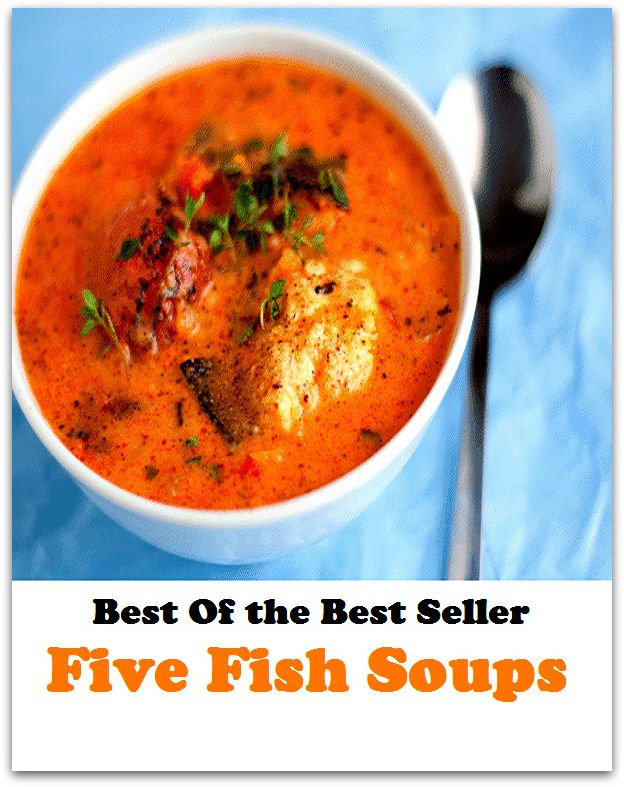 Best of the best seller Five Fish Soups(bread, cooking, cuisine, drink,fare, feed, foodstuff, meal, meat, snack, aliment)
