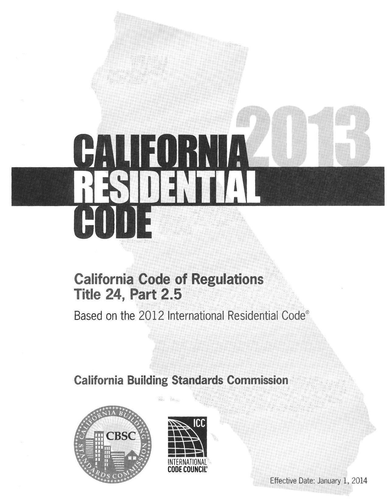 California 2013 Residential Code