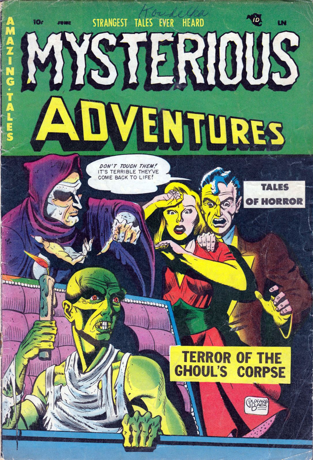 Mysterious Adventures Number 2 Horror Comic Book