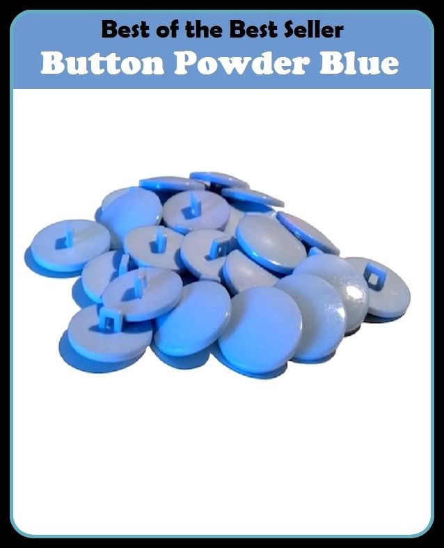 Best of the Best Sellers Button Powder Blue (dust, fine particles, talcum powder, talc, crush, grind, pulverize, pound, mill, comminute )