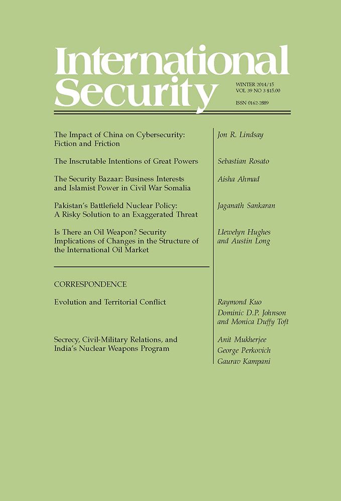 International Security 39:3 (Winter 2014/15)