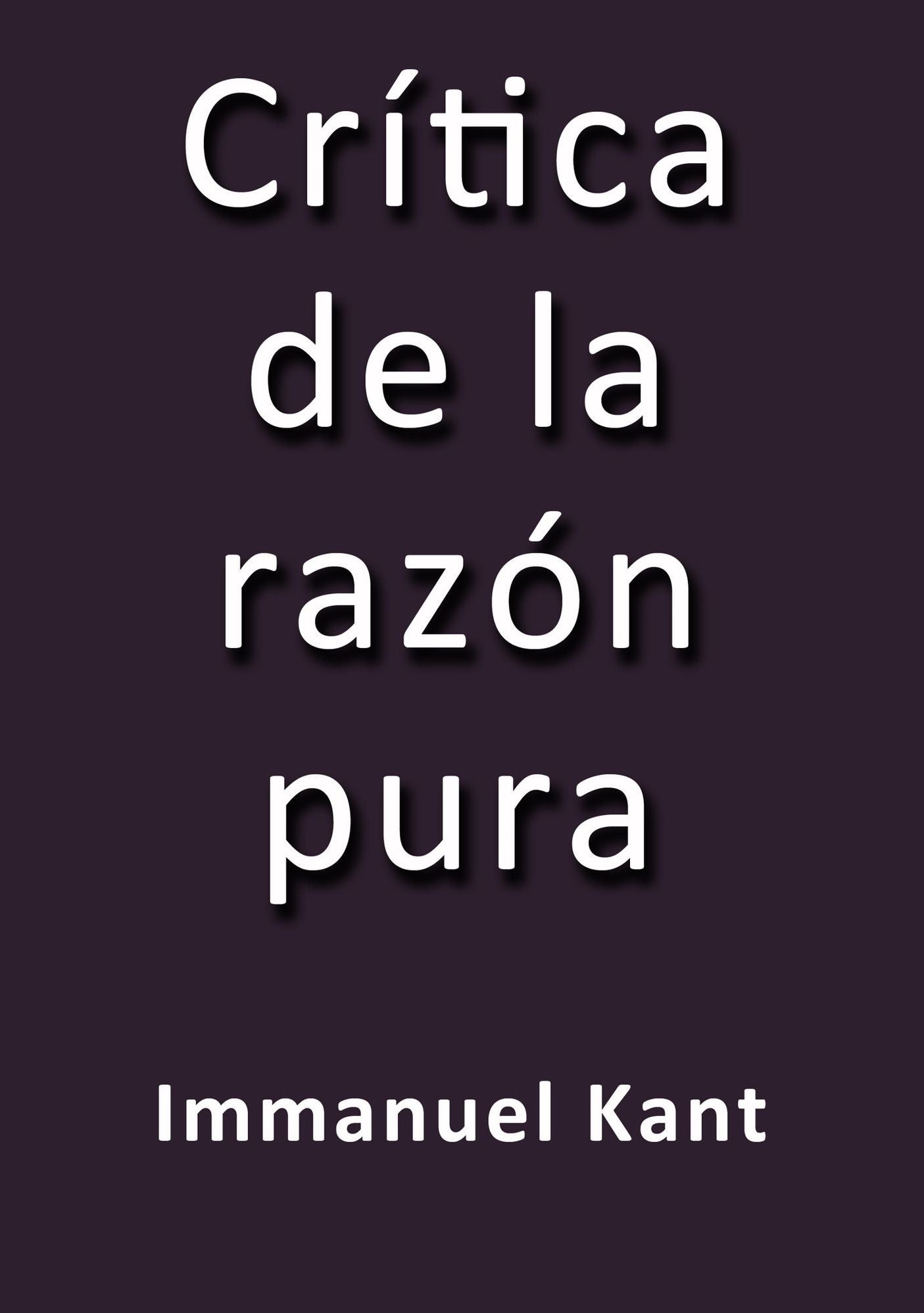 Critica de la razon pura