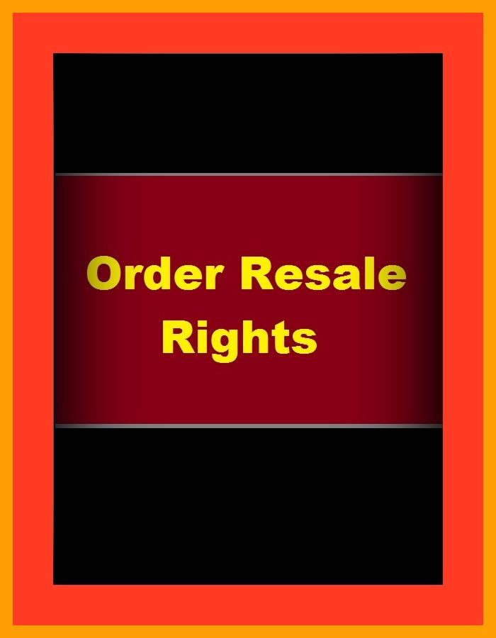 Order Resale Rights ( order, not for resale, resale value, resale price maintenance )