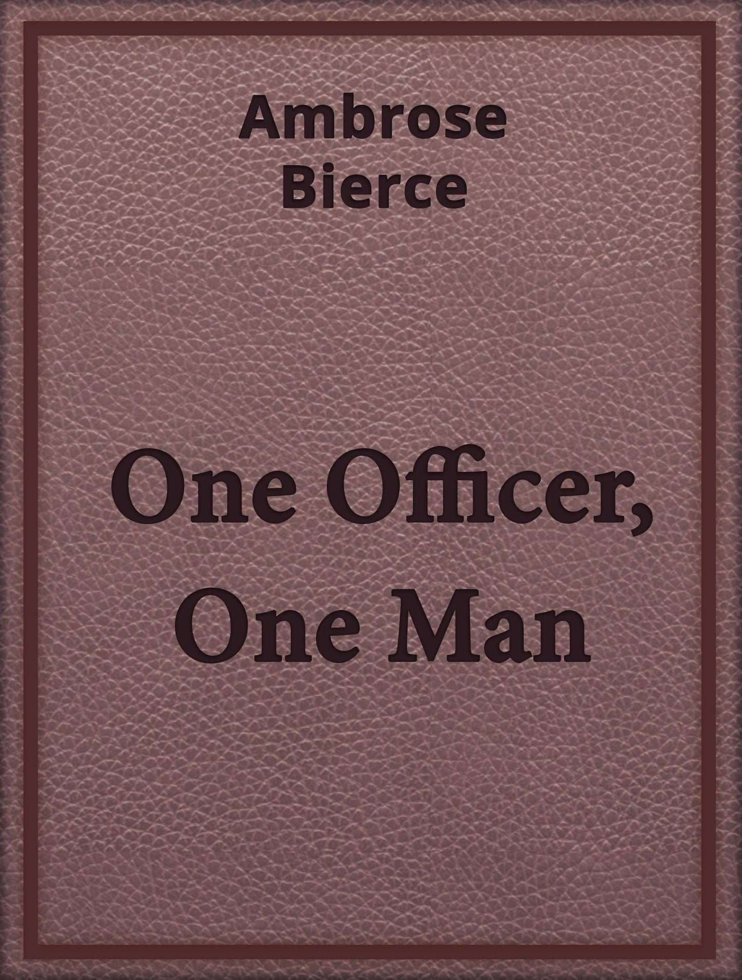 One officer One man