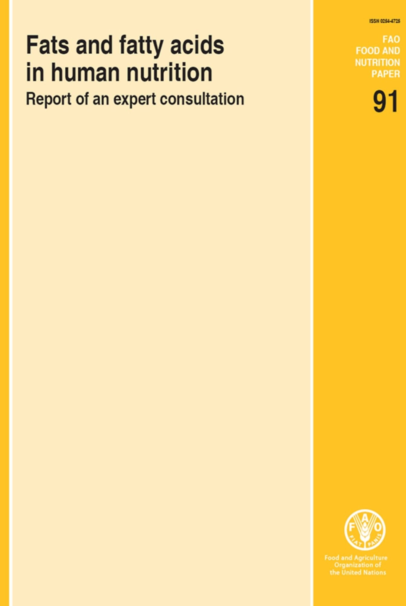 Facts and Fatty Acids in Human Nutrition