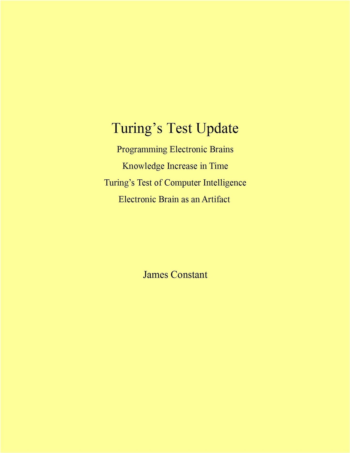 Turing's Test Update