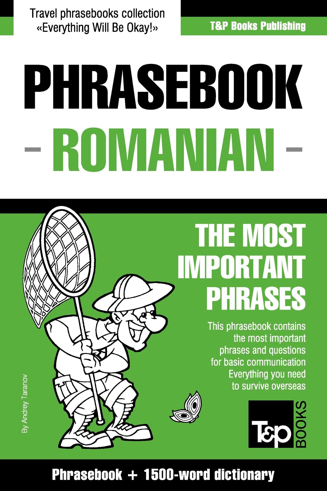 English-Romanian phrasebook and 1500-word dictionary