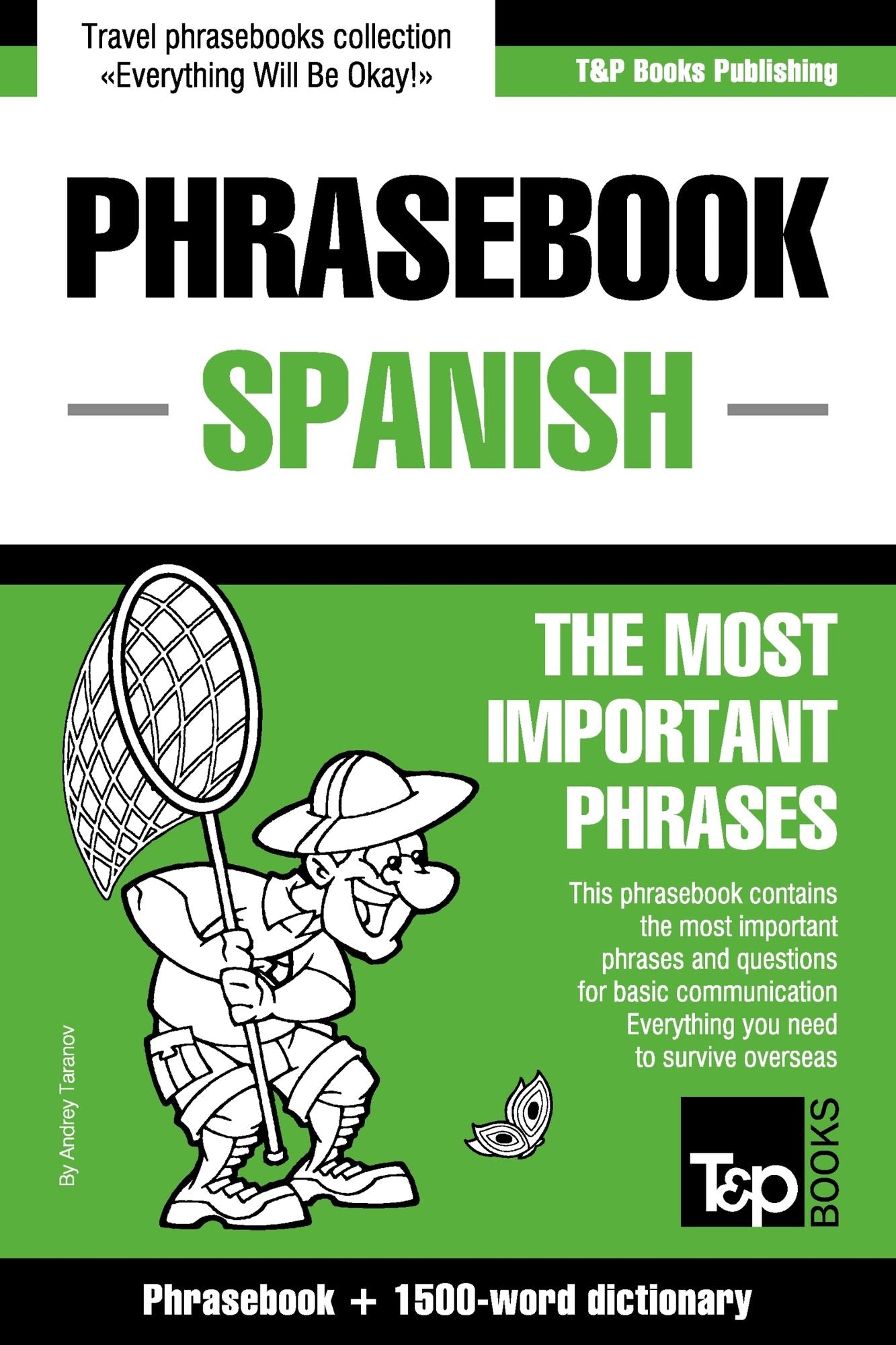 English-Spanish phrasebook and 1500-word dictionary
