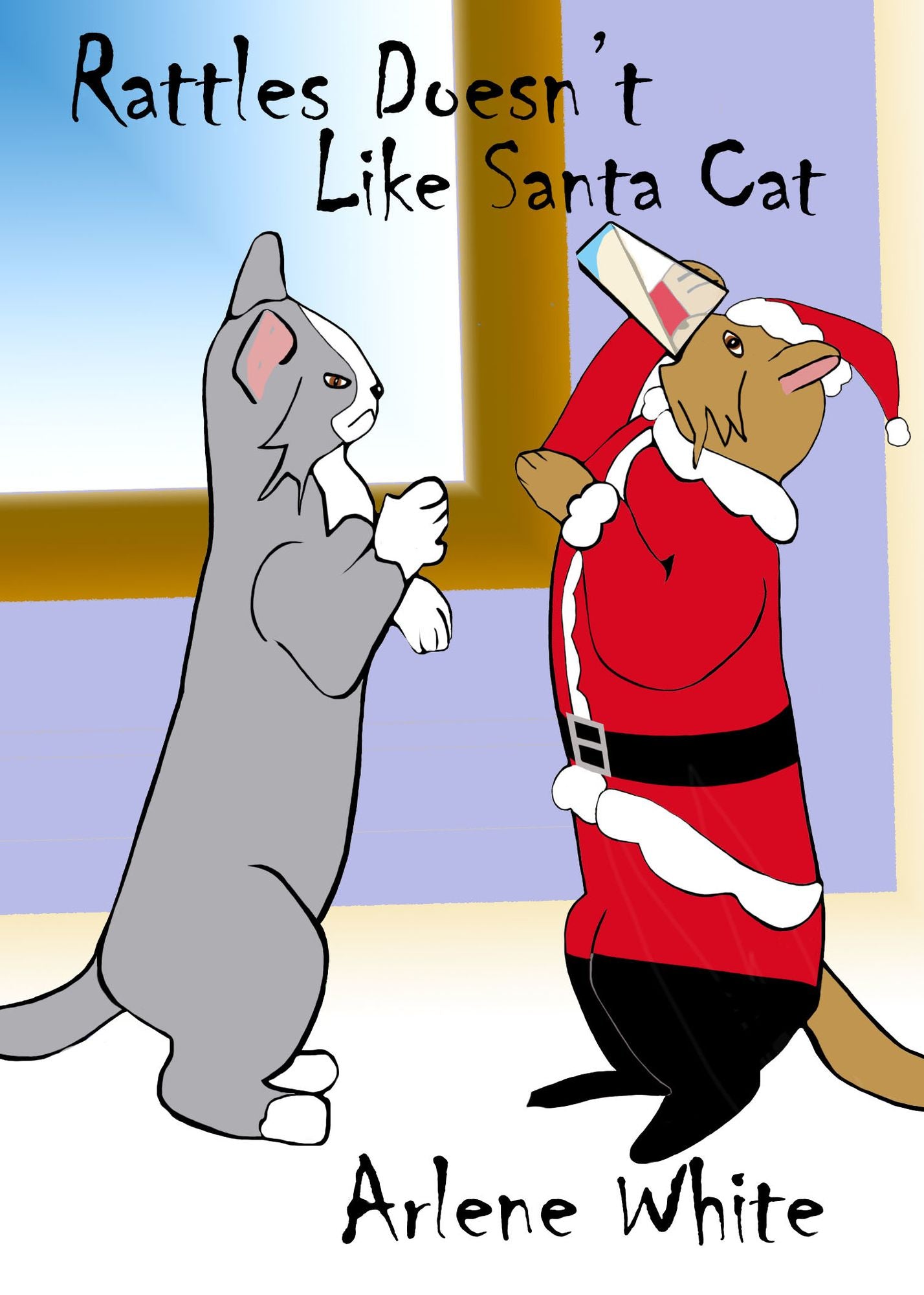 Rattles Doesn't Like Santa Cat