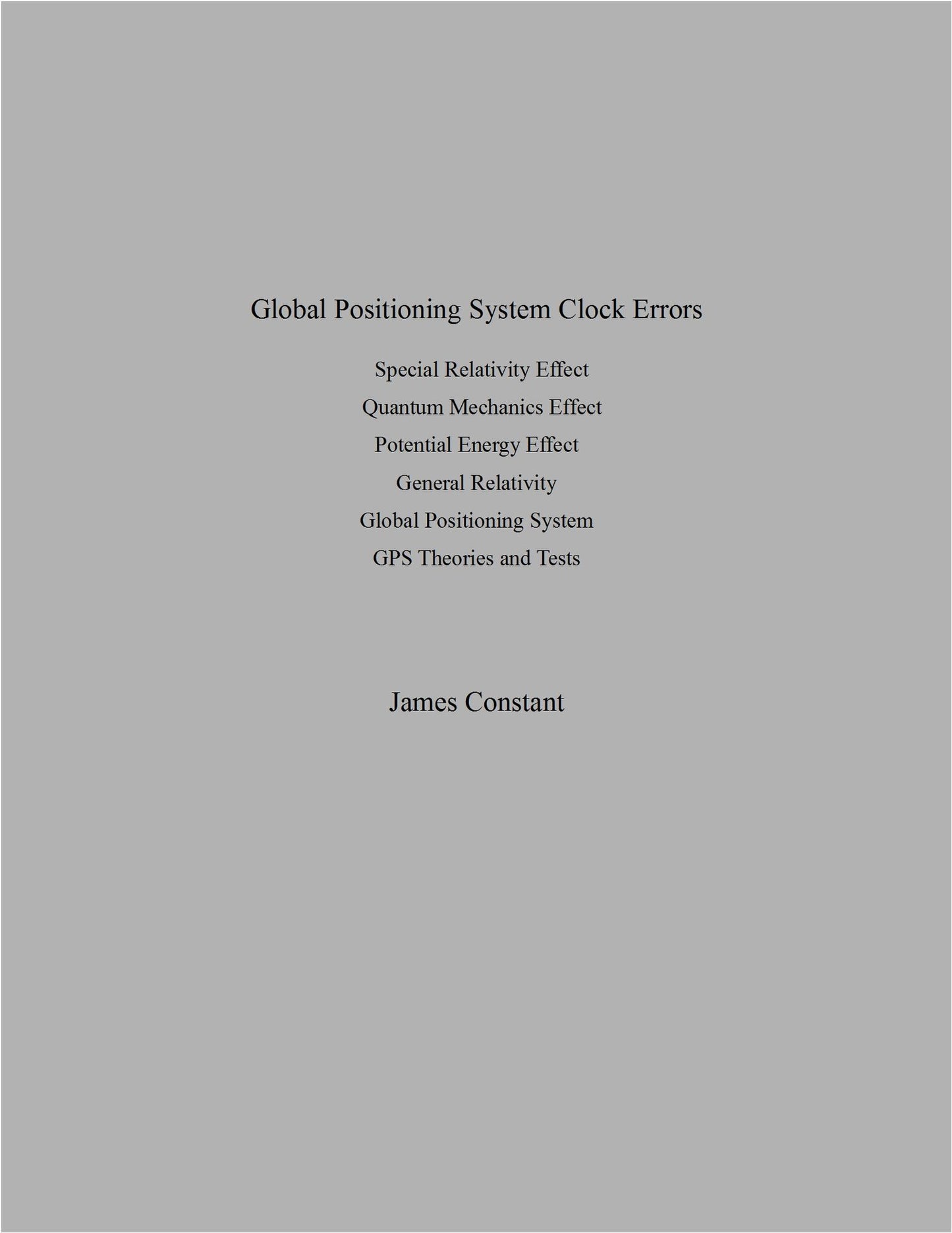 Global Positioning System Clock Errors
