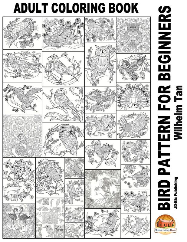 Adult Coloring Book: Bird Pattern For Beginners