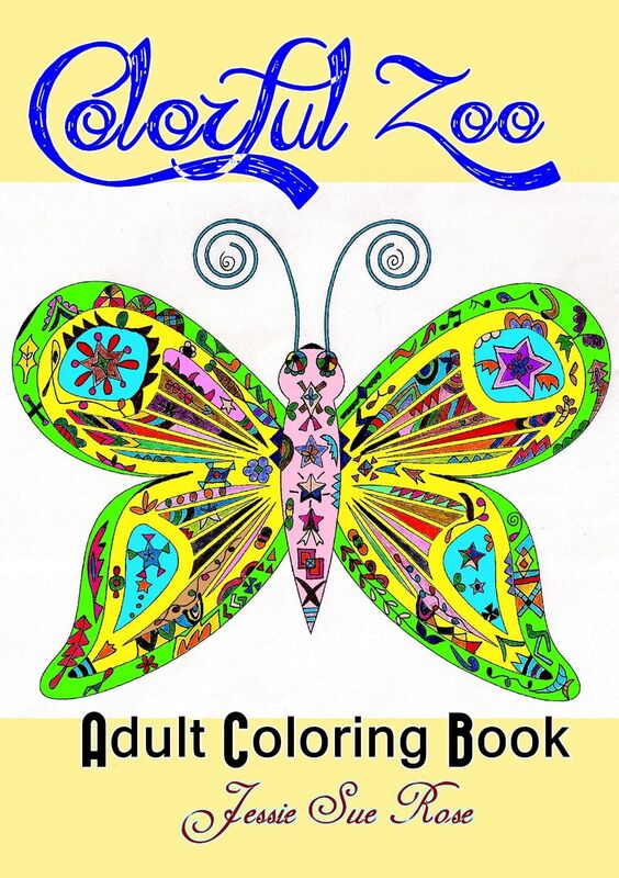 Colorful Zoo: Inspirational Adult Coloring Book (Stress-Relaxing Series), 40 Unique and Beautiful ANIMAL PATTERNS (Bonus: 10 Illustrated Positive Thinking Quotes) to Color