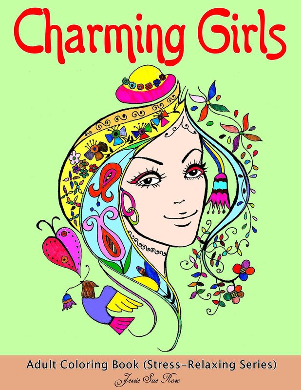 Charming Girls: Adult Coloring Book (Stress-Relaxing Series) : 40 Awesome, Beautiful Elegant Hair Patterns of Charming Girls Designs to Color