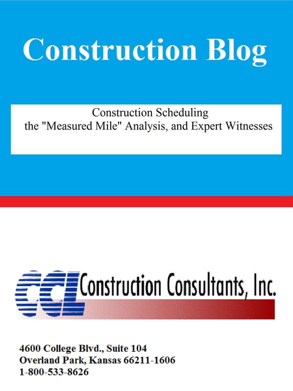 Construction Scheduling the Measured Mile Analysis and Expert Witnesses