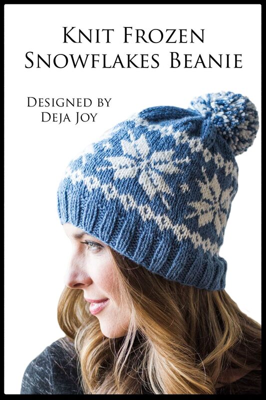 Knit Frozen Snowflakes Beanie