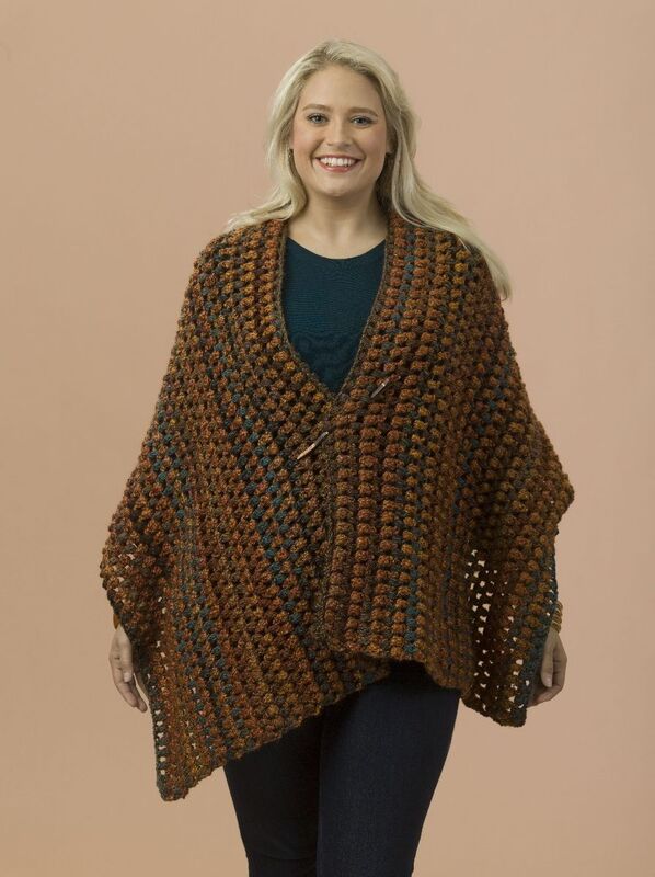 Tweed Stripes Wrap - Crochet Pattern