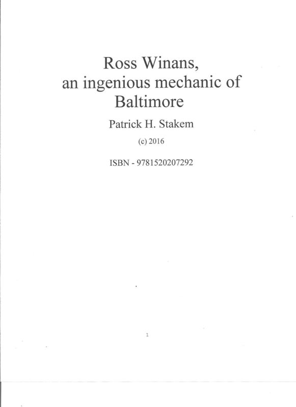 Ross Winans, an ingenious mechanic of Baltimore