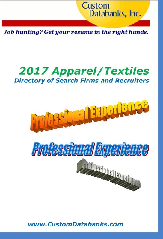2017 Apparel/Textiles Directory of Search Firms and Recruiters