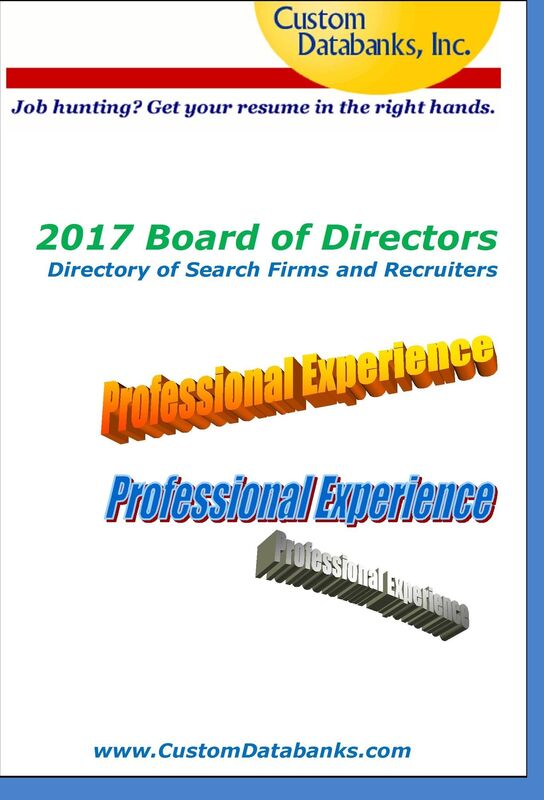 2017 Board of Directors Directory of Search Firms and Recruiters