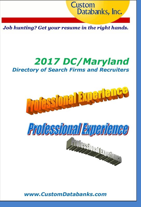 2017 DC/Maryland Directory of Search Firms and Recruiters