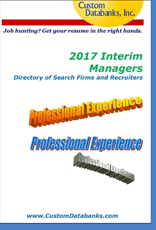 2017 Interim Managers Directory of Search Firms and Recruiters