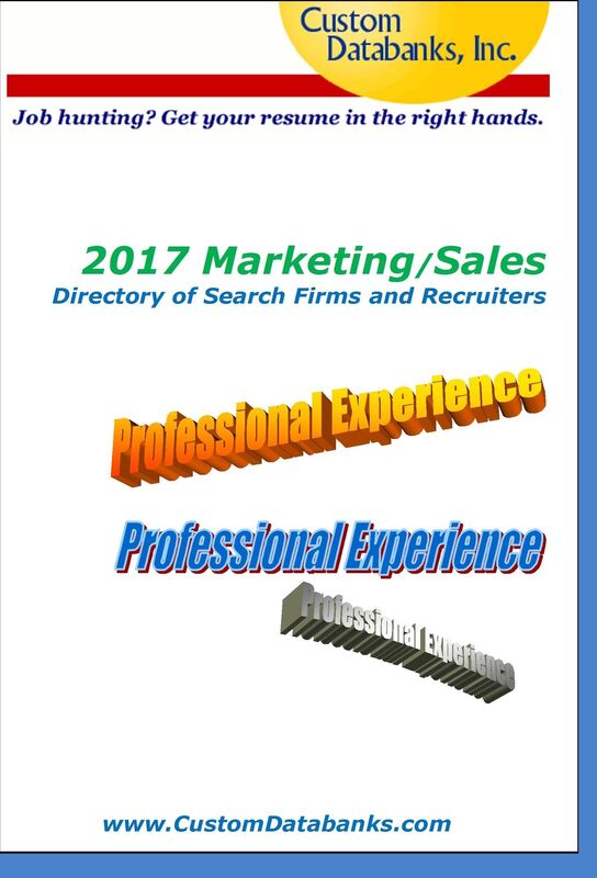 2017 Marketing/Sales Directory of Search Firms and Recruiters