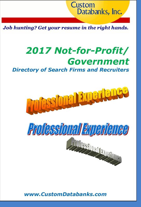 2017 Not-for-Profit/Government Directory of Search Firms and Recruiters