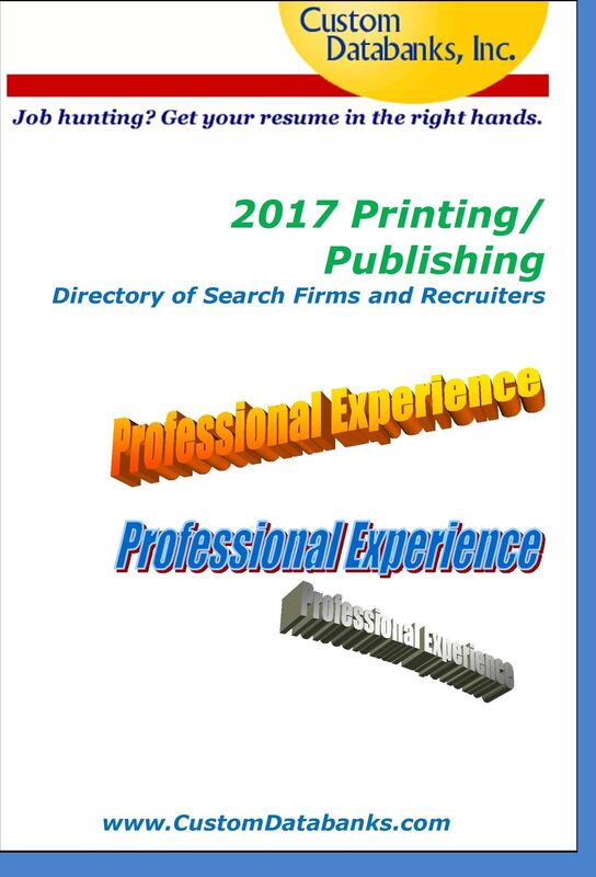 2017 Printing/Publishing Directory of Search Firms and Recruiters