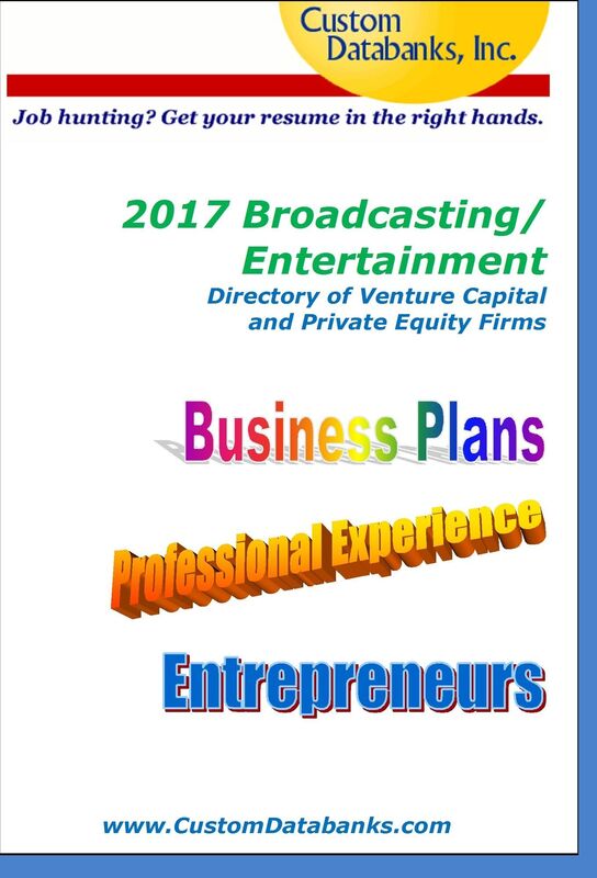 2017 Broadcasting/Entertainment Directory of Venture Capital and Private Equity Firms